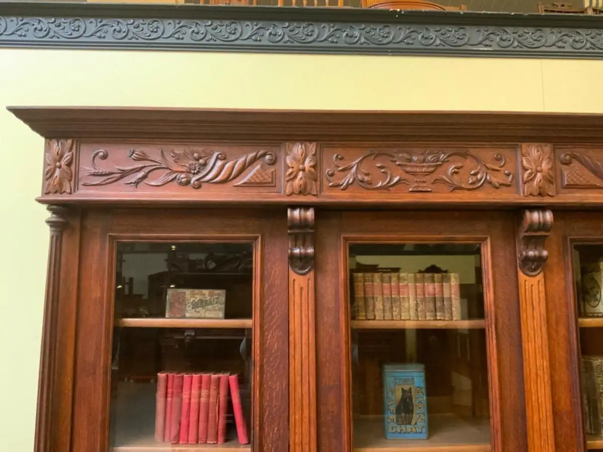 Antiker imposanter Gründerzeit Bücherschrank, Vitrine - Lieferung möglich! 13