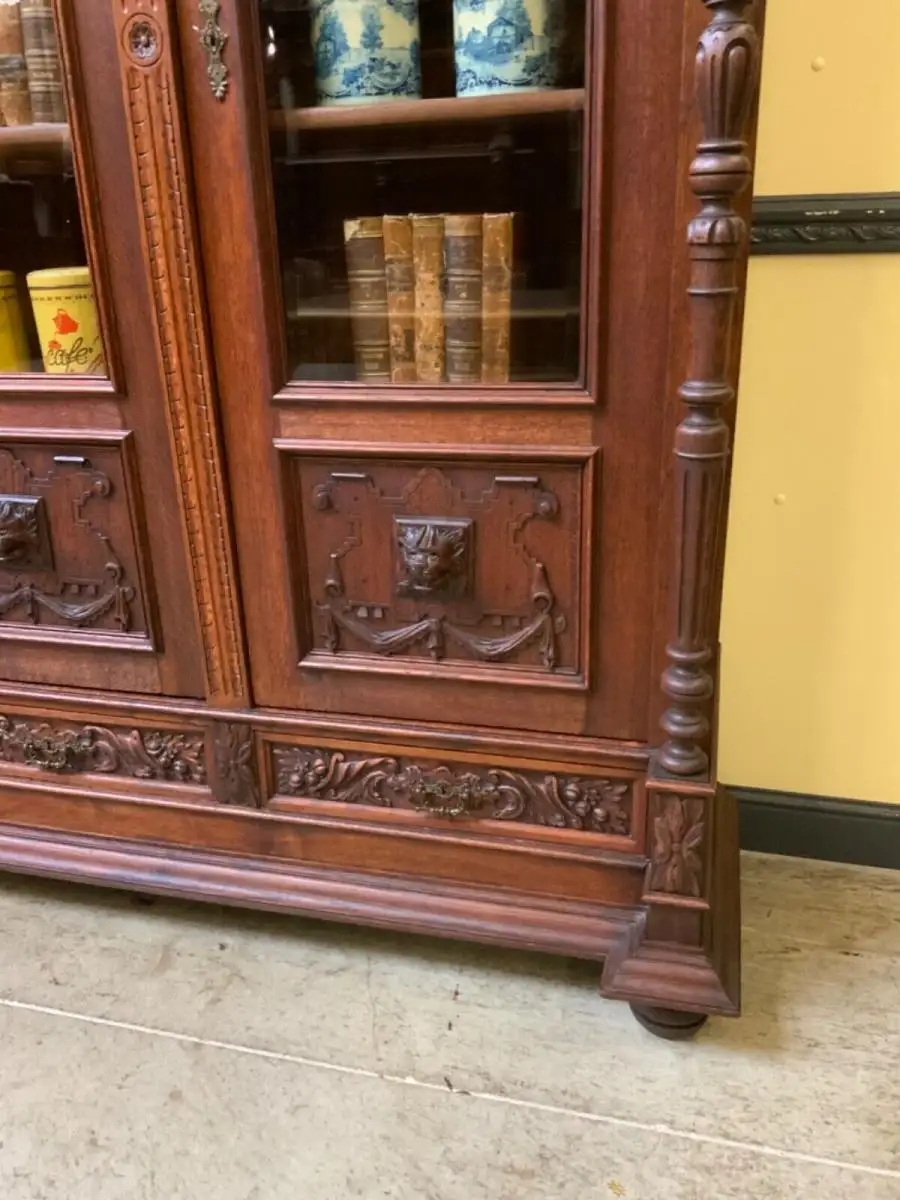 Antiker imposanter Gründerzeit Bücherschrank, Vitrine - Lieferung möglich! 15