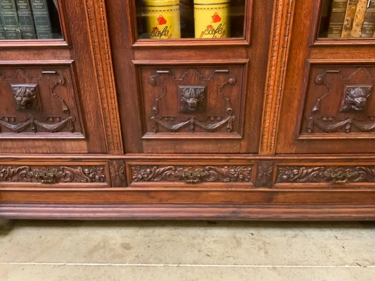 Antiker imposanter Gründerzeit Bücherschrank, Vitrine - Lieferung möglich! 16