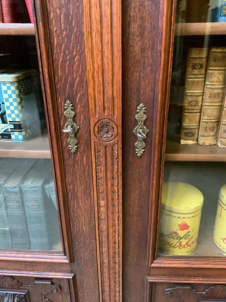 Antiker imposanter Gründerzeit Bücherschrank, Vitrine - Lieferung möglich! 17
