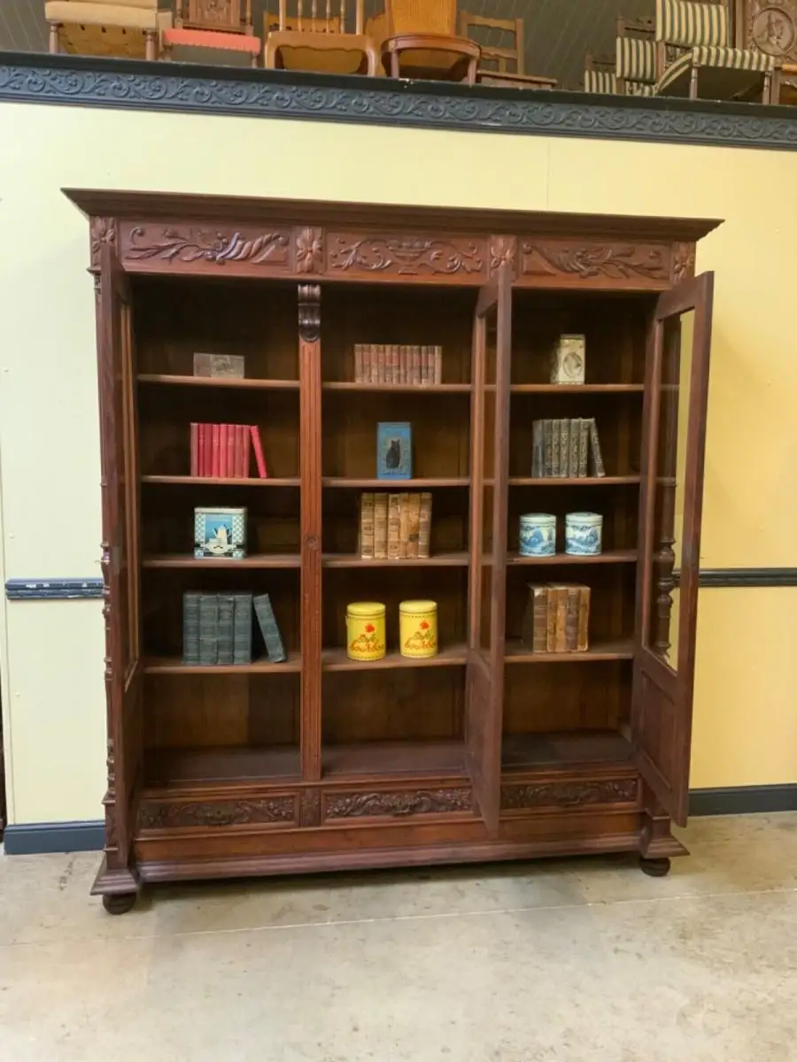 Antiker imposanter Gründerzeit Bücherschrank, Vitrine - Lieferung möglich! 19