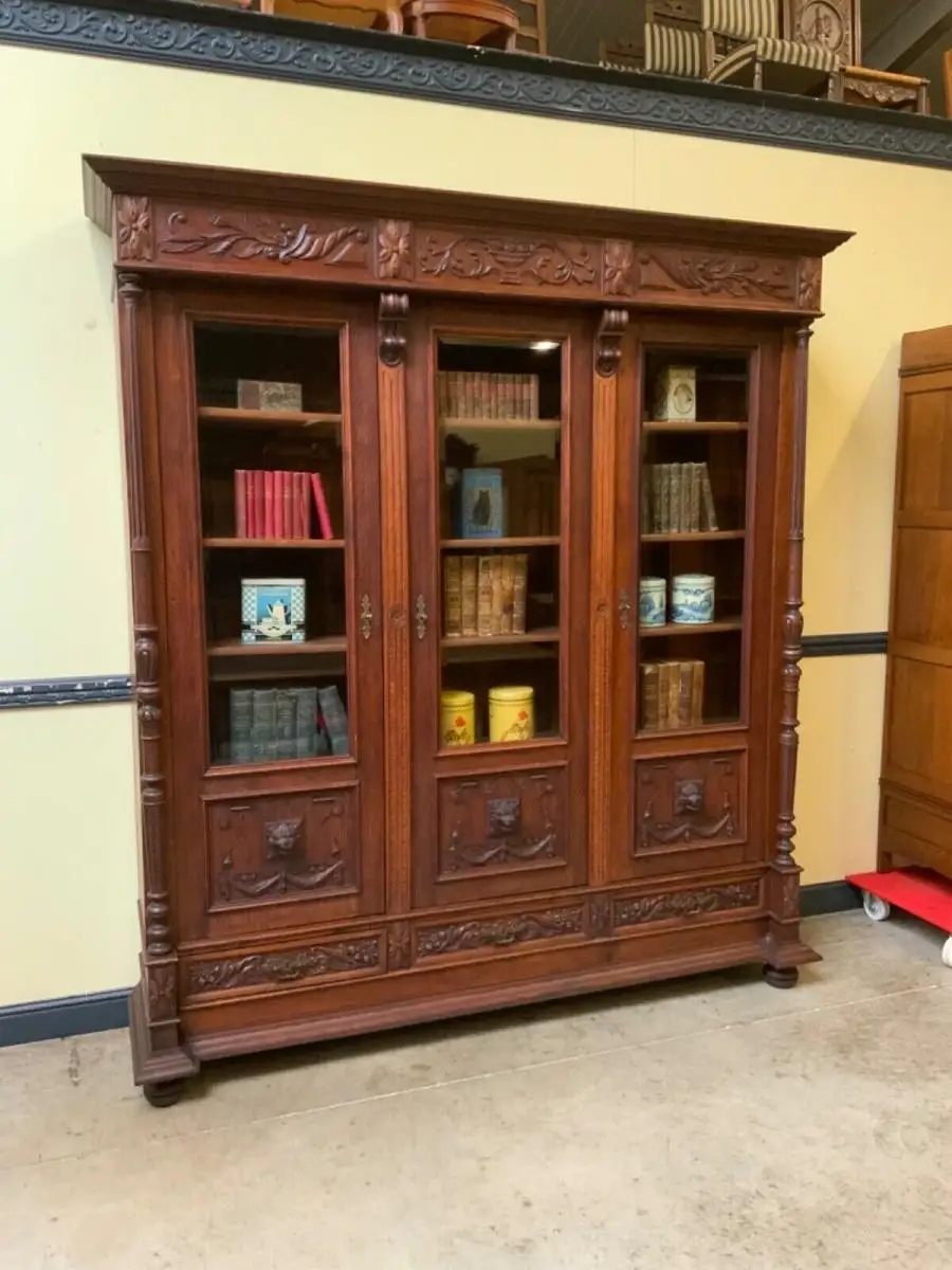 Antiker imposanter Gründerzeit Bücherschrank, Vitrine - Lieferung möglich! 2