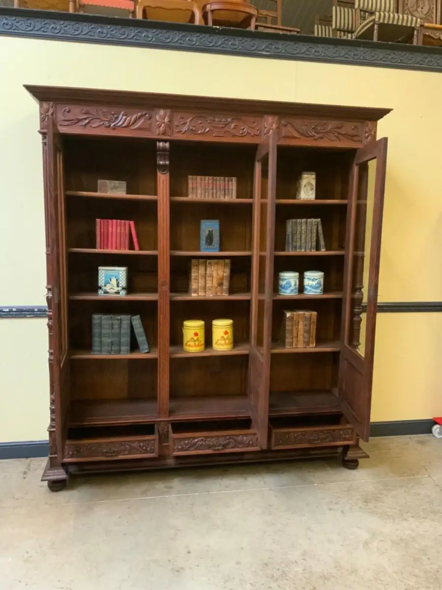 Antiker imposanter Gründerzeit Bücherschrank, Vitrine - Lieferung möglich! 20