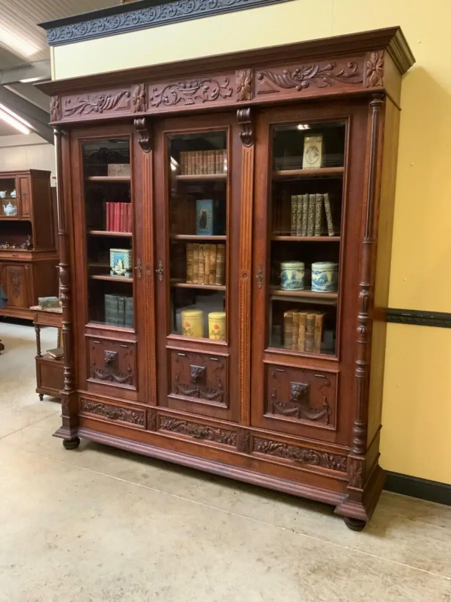 Antiker imposanter Gründerzeit Bücherschrank, Vitrine - Lieferung möglich! 3
