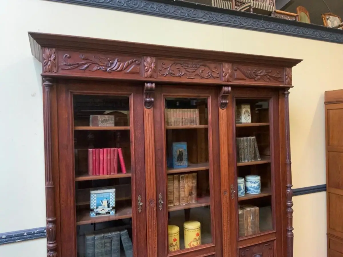 Antiker imposanter Gründerzeit Bücherschrank, Vitrine - Lieferung möglich! 6