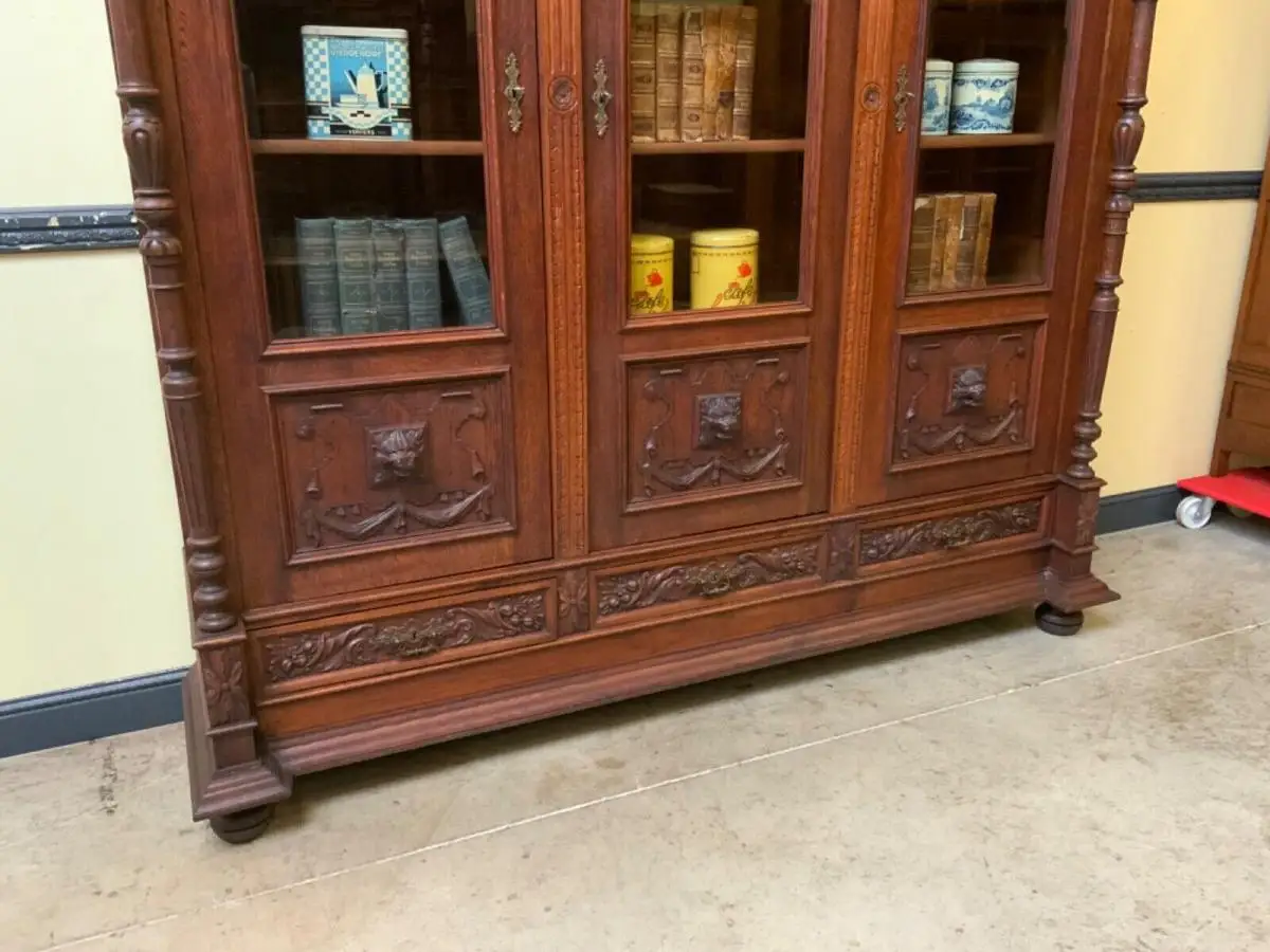 Antiker imposanter Gründerzeit Bücherschrank, Vitrine - Lieferung möglich! 7