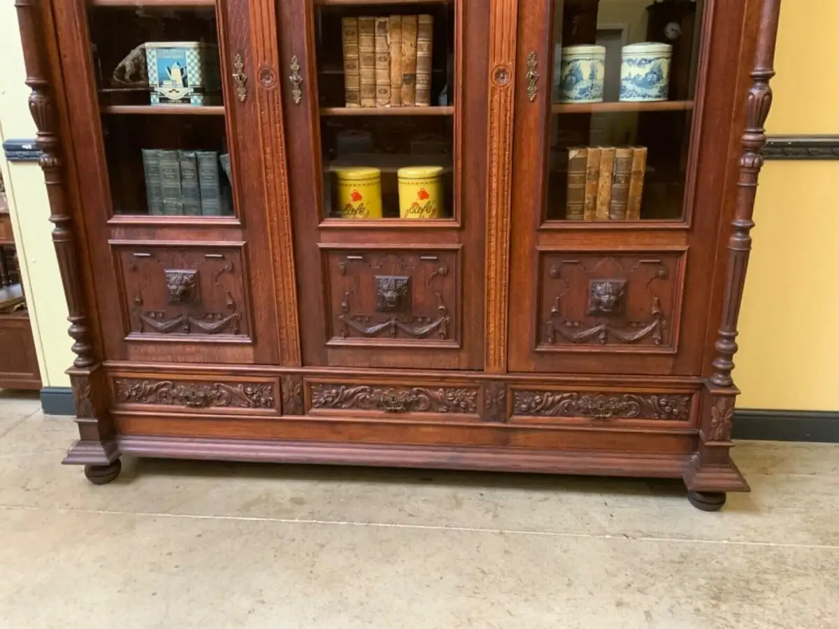 Antiker imposanter Gründerzeit Bücherschrank, Vitrine - Lieferung möglich! 8