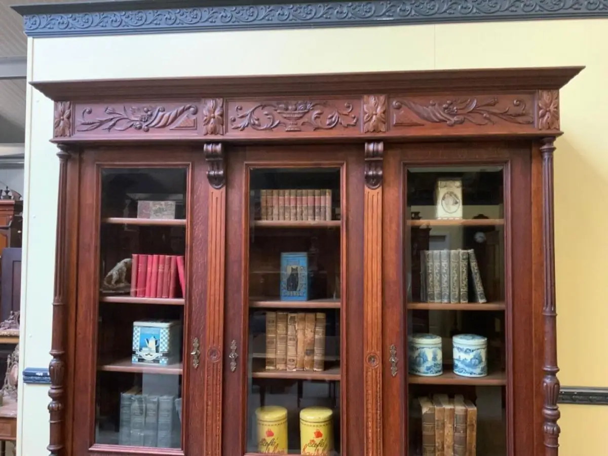 Antiker imposanter Gründerzeit Bücherschrank, Vitrine - Lieferung möglich! 9