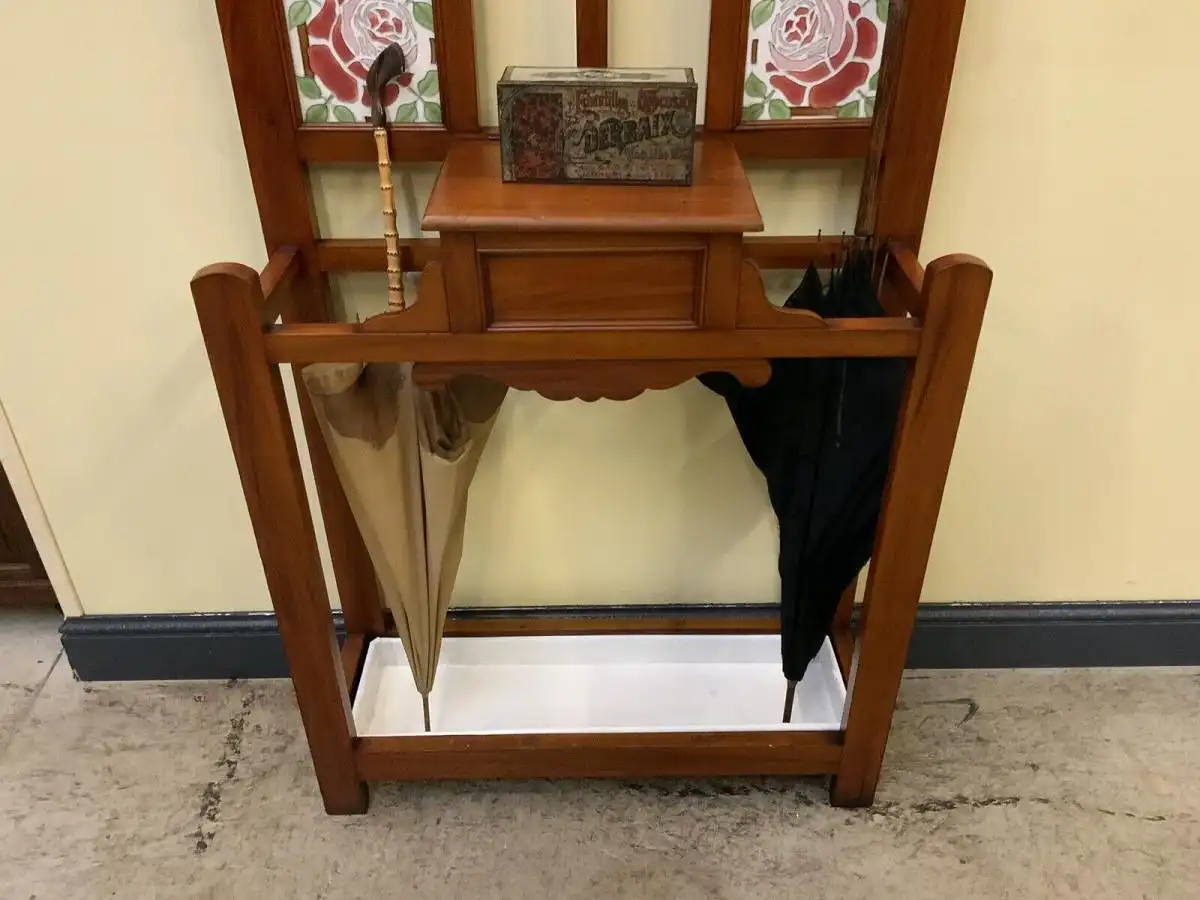 Antike Jugendstil Garderobe mit Jugendstil Fliesen, - Lieferung möglich! 11