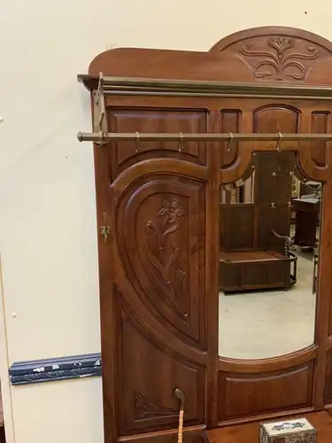 Antike Jugendstil Garderobe mit Schrank, Schub, Art Nouveau -Lieferung möglich!