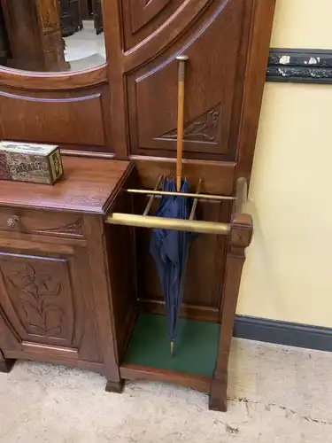 Antike Jugendstil Garderobe mit Schrank, Schub, Art Nouveau -Lieferung möglich!