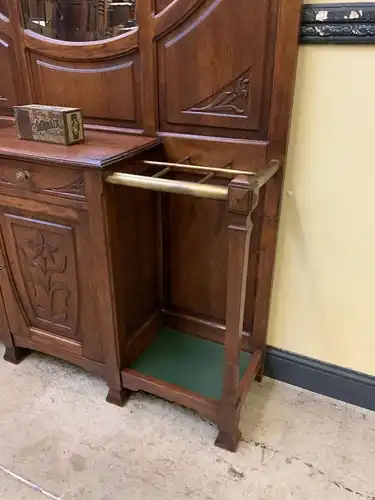 Antike Jugendstil Garderobe mit Schrank, Schub, Art Nouveau -Lieferung möglich!