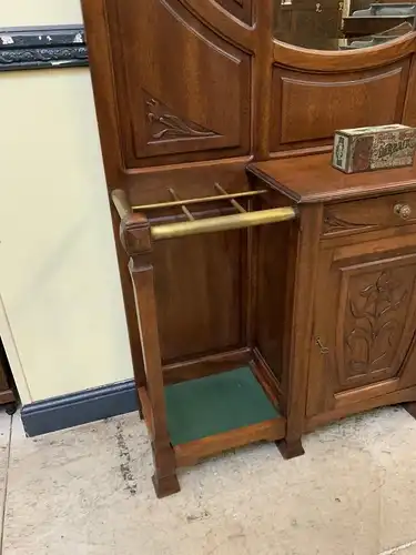 Antike Jugendstil Garderobe mit Schrank, Schub, Art Nouveau -Lieferung möglich!