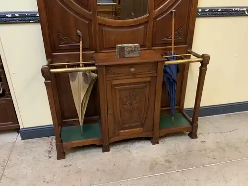 Antike Jugendstil Garderobe mit Schrank, Schub, Art Nouveau -Lieferung möglich!