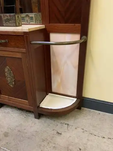 Antike Art Deco Mahagoni Garderobe mit Schrank und Schub - Lieferung möglich!