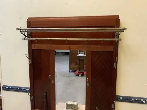 Antike Art Deco Mahagoni Garderobe mit Schrank und Schub - Lieferung möglich!
