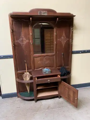 Antike Jugendstil Garderobe mit Schrank und Schub -Traumhaft- Lieferung möglich!