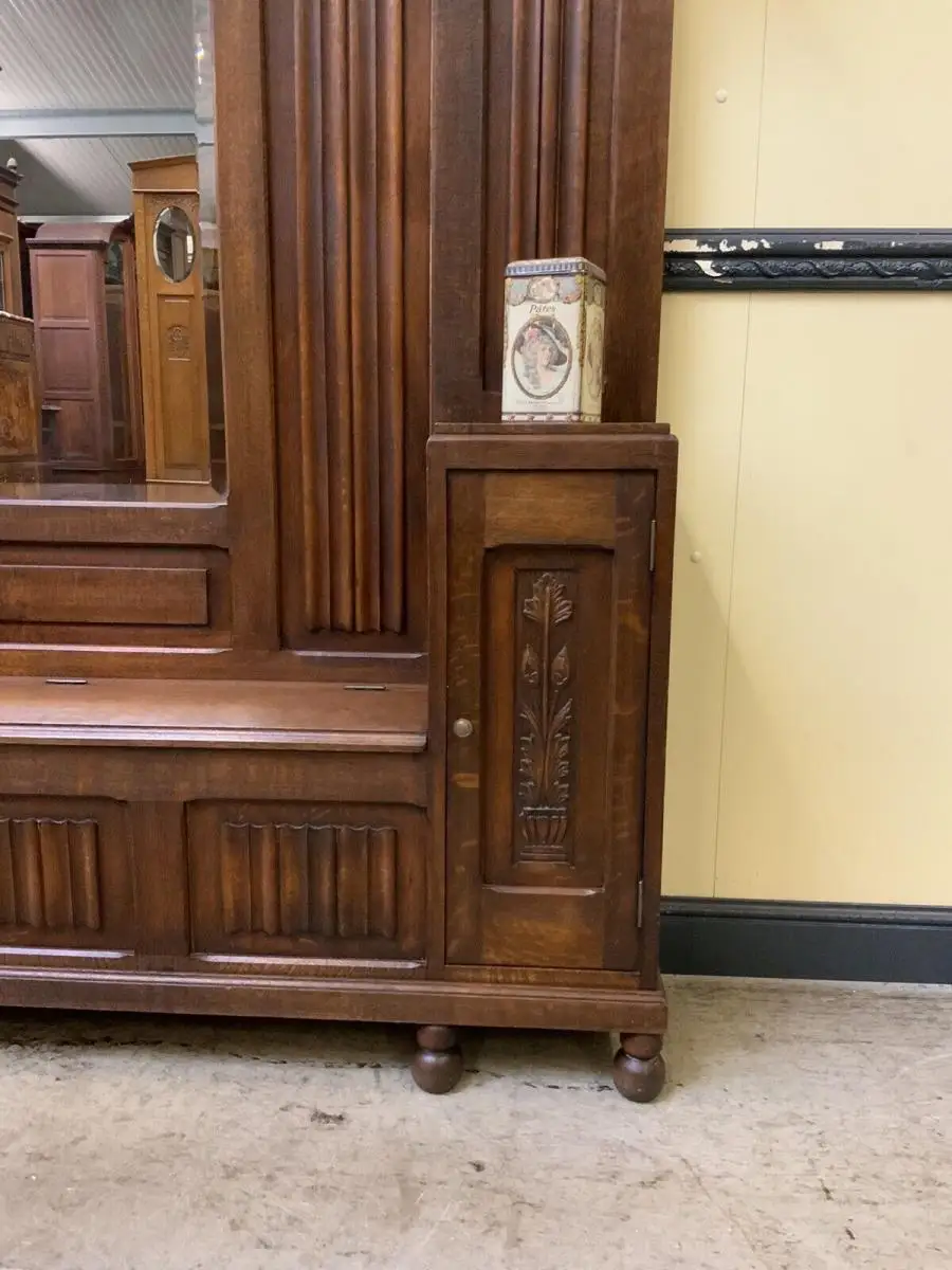 Antike Neorenaissance Garderobe mit Schrank und Truhenbank- Lieferung möglich! 15