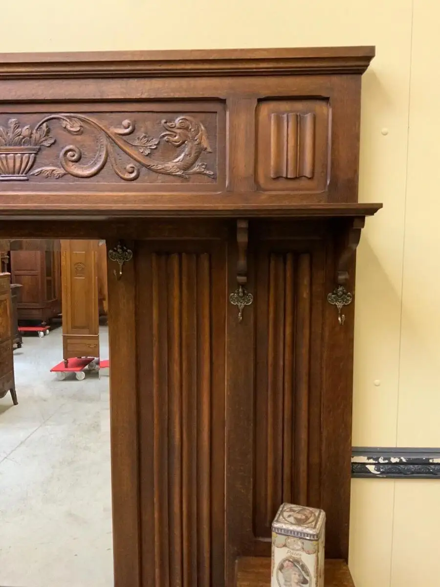 Antike Neorenaissance Garderobe mit Schrank und Truhenbank- Lieferung möglich! 16