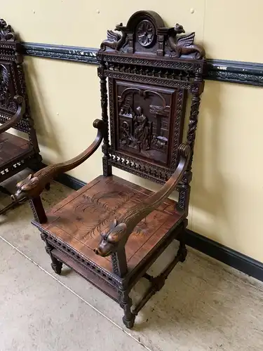 2 antike sensationell Bretonische Thron Armlehn Stühle - Lieferung möglich!
