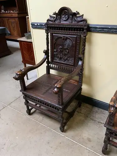 2 antike sensationell Bretonische Thron Armlehn Stühle - Lieferung möglich!