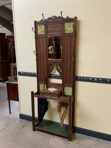 Antike Jugendstil Garderobe mit Jugendstil Fliesen - Lieferung möglich!