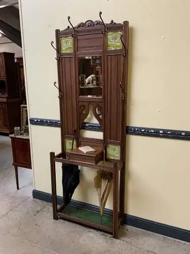 Antike Jugendstil Garderobe mit Jugendstil Fliesen - Lieferung möglich!