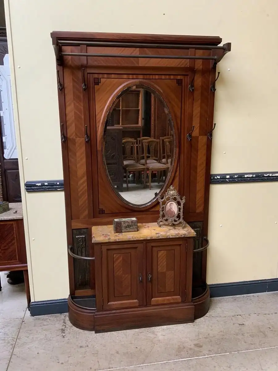 Antike Jugendstil Garderobe mit Schrank  - Lieferung möglich!