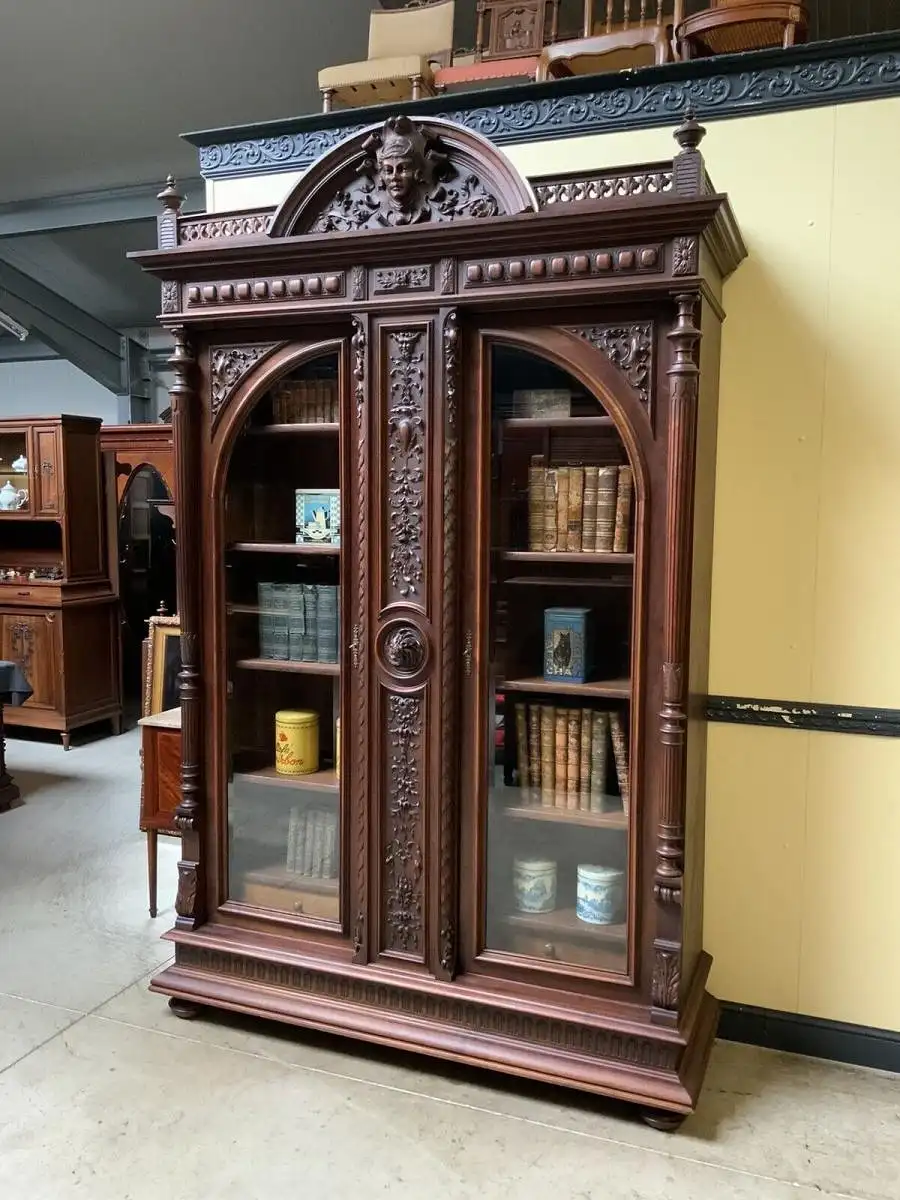 Antiker imposanter Historismus Bücherschrank XXL, Vitrine - Lieferung mögl.!