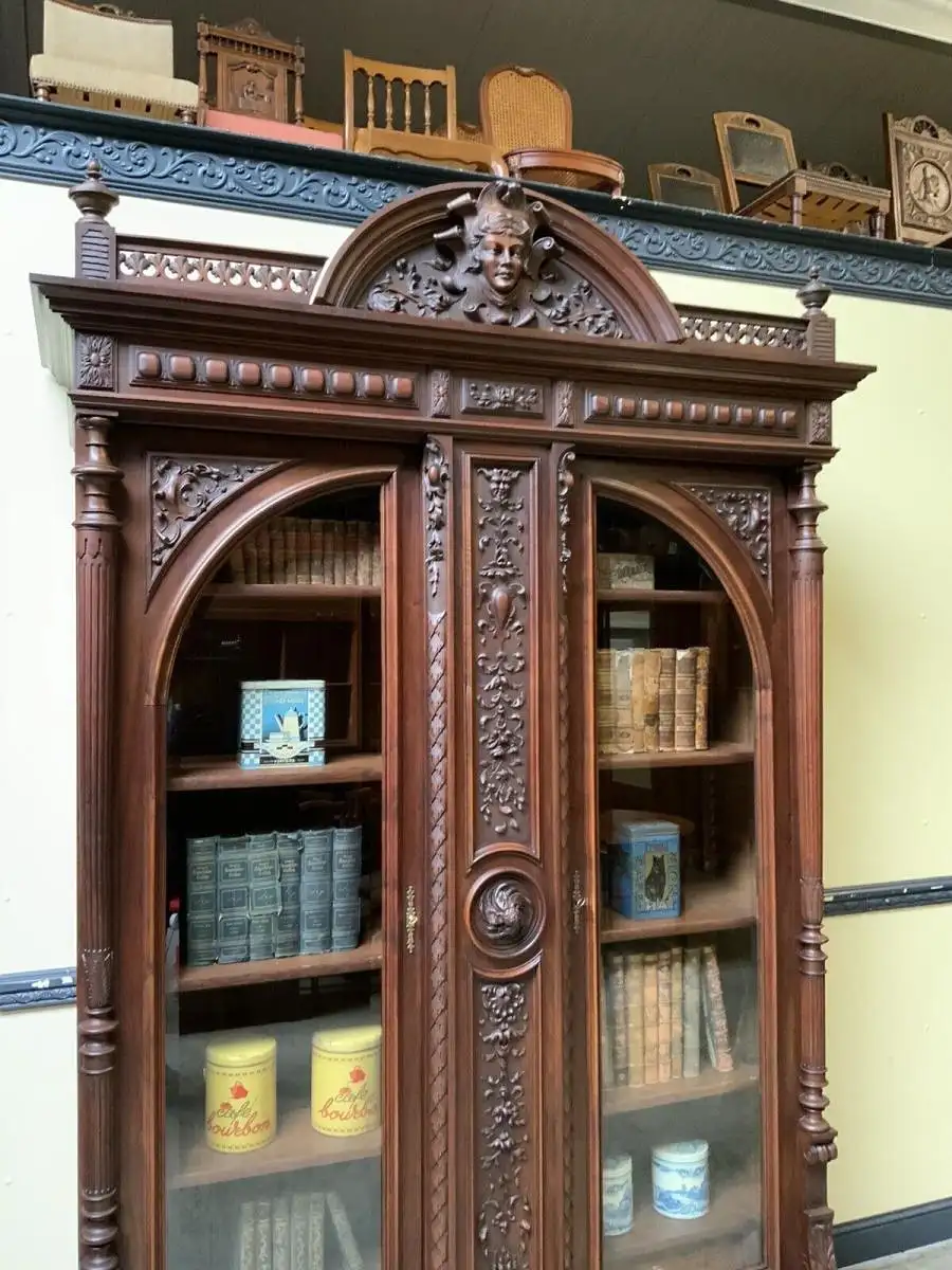 Antiker imposanter Historismus Bücherschrank XXL, Vitrine - Lieferung mögl.!