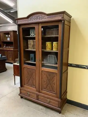 Antiker Jugendstil Bücherschrank, Vitrine, Traumhaft - Lieferung möglich!