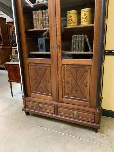 Antiker Jugendstil Bücherschrank, Vitrine, Traumhaft - Lieferung möglich!