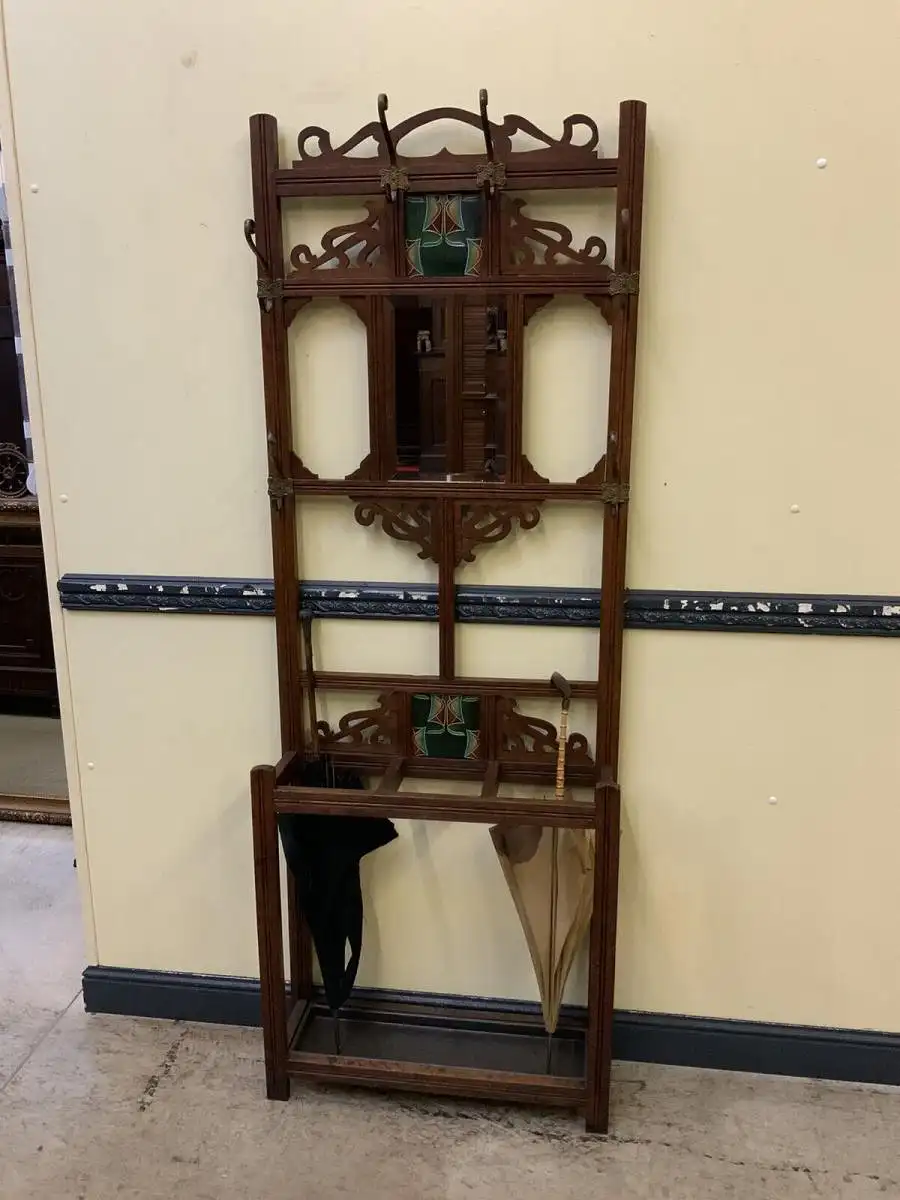Antike Jugendstil Garderobe mit Jugendstil Fliesen - Lieferung möglich! 1