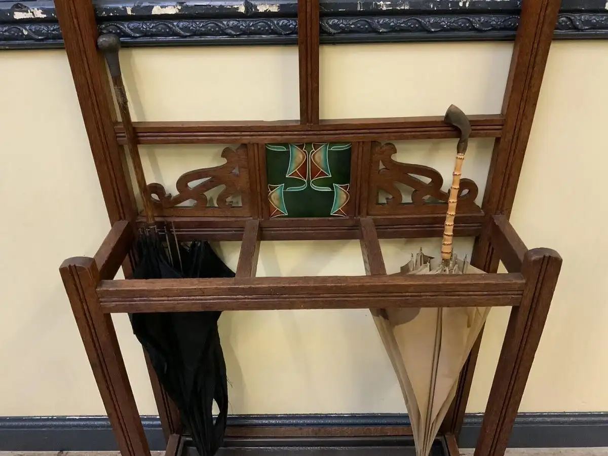 Antike Jugendstil Garderobe mit Jugendstil Fliesen - Lieferung möglich! 11
