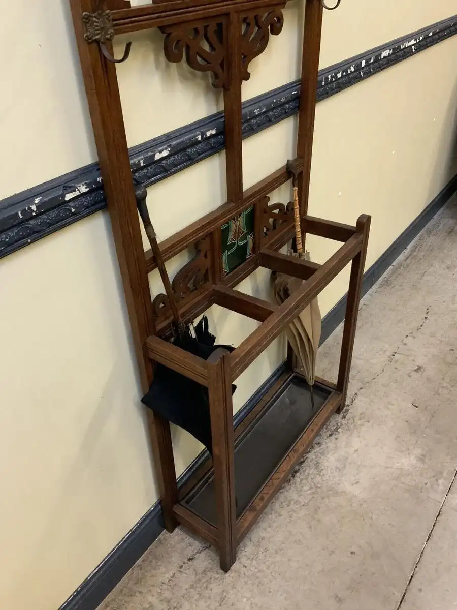 Antike Jugendstil Garderobe mit Jugendstil Fliesen - Lieferung möglich! 17