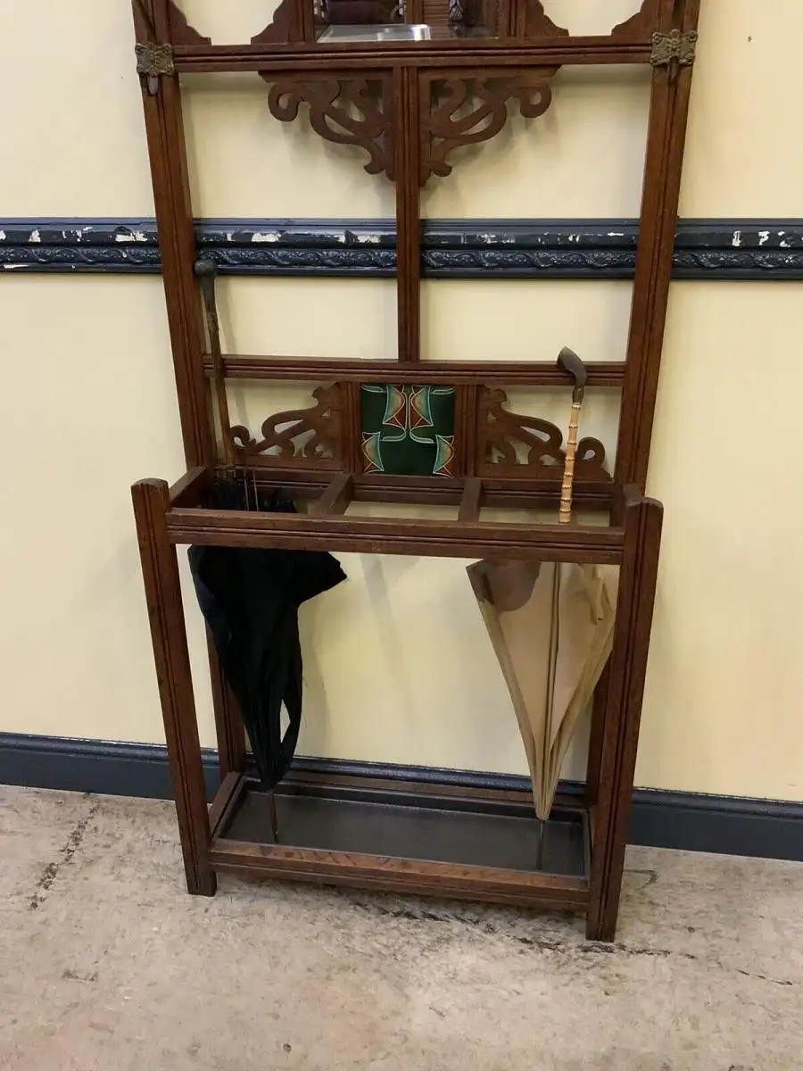 Antike Jugendstil Garderobe mit Jugendstil Fliesen - Lieferung möglich! 5