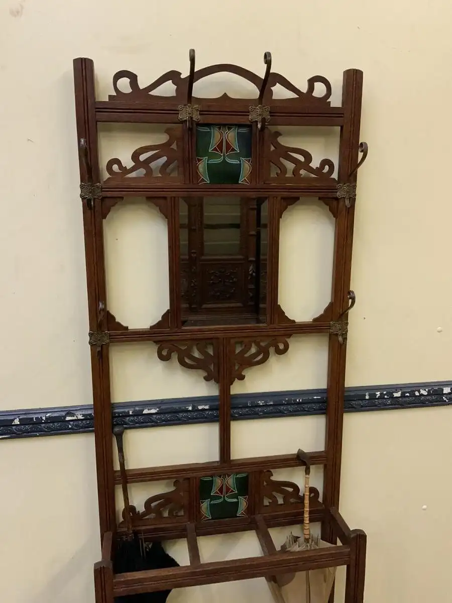 Antike Jugendstil Garderobe mit Jugendstil Fliesen - Lieferung möglich! 7