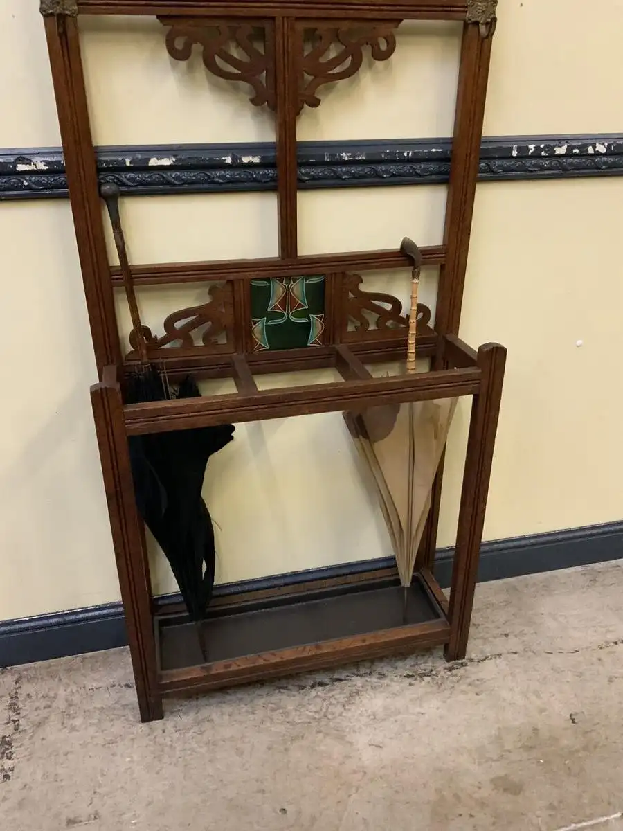 Antike Jugendstil Garderobe mit Jugendstil Fliesen - Lieferung möglich! 8