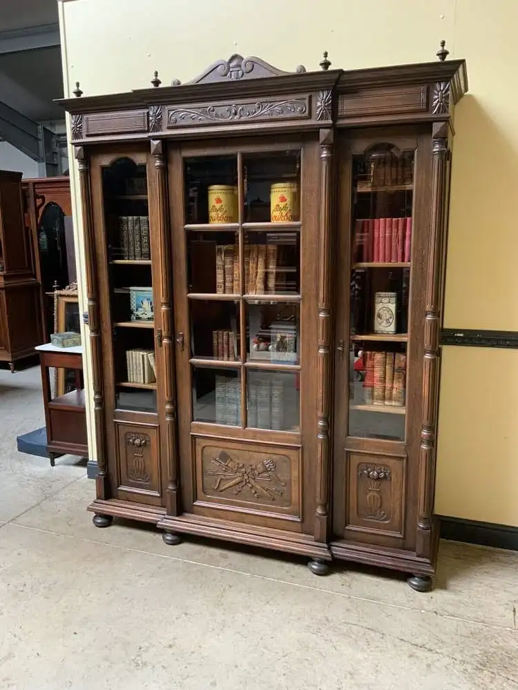 Antiker Jugendstil Bücherschrank, Vitrine, Buffet,  - Lieferung möglich! 0