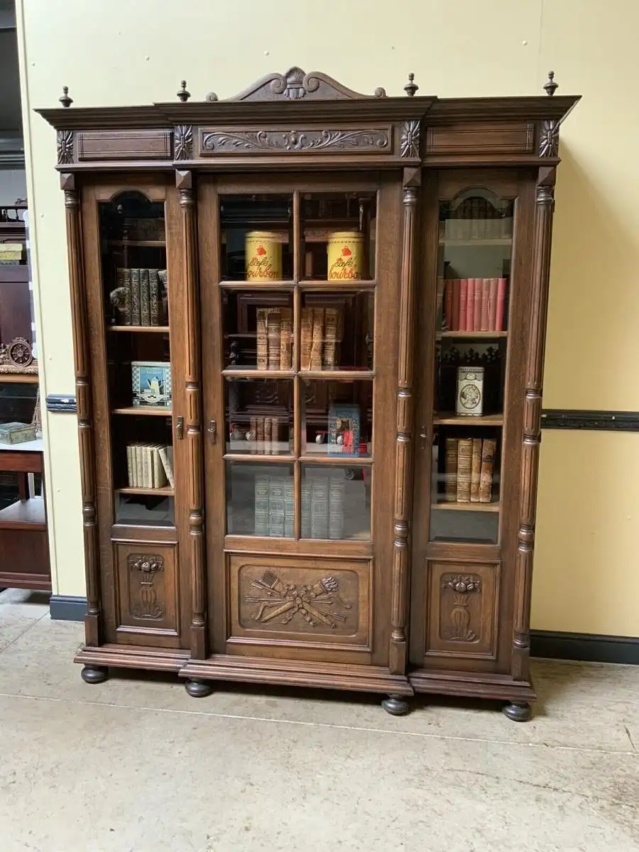 Antiker Jugendstil Bücherschrank, Vitrine, Buffet,  - Lieferung möglich! 1