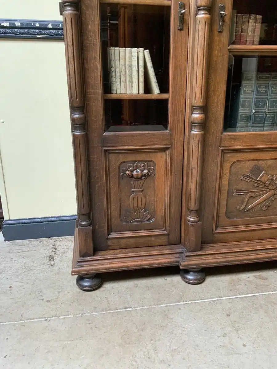Antiker Jugendstil Bücherschrank, Vitrine, Buffet,  - Lieferung möglich! 10