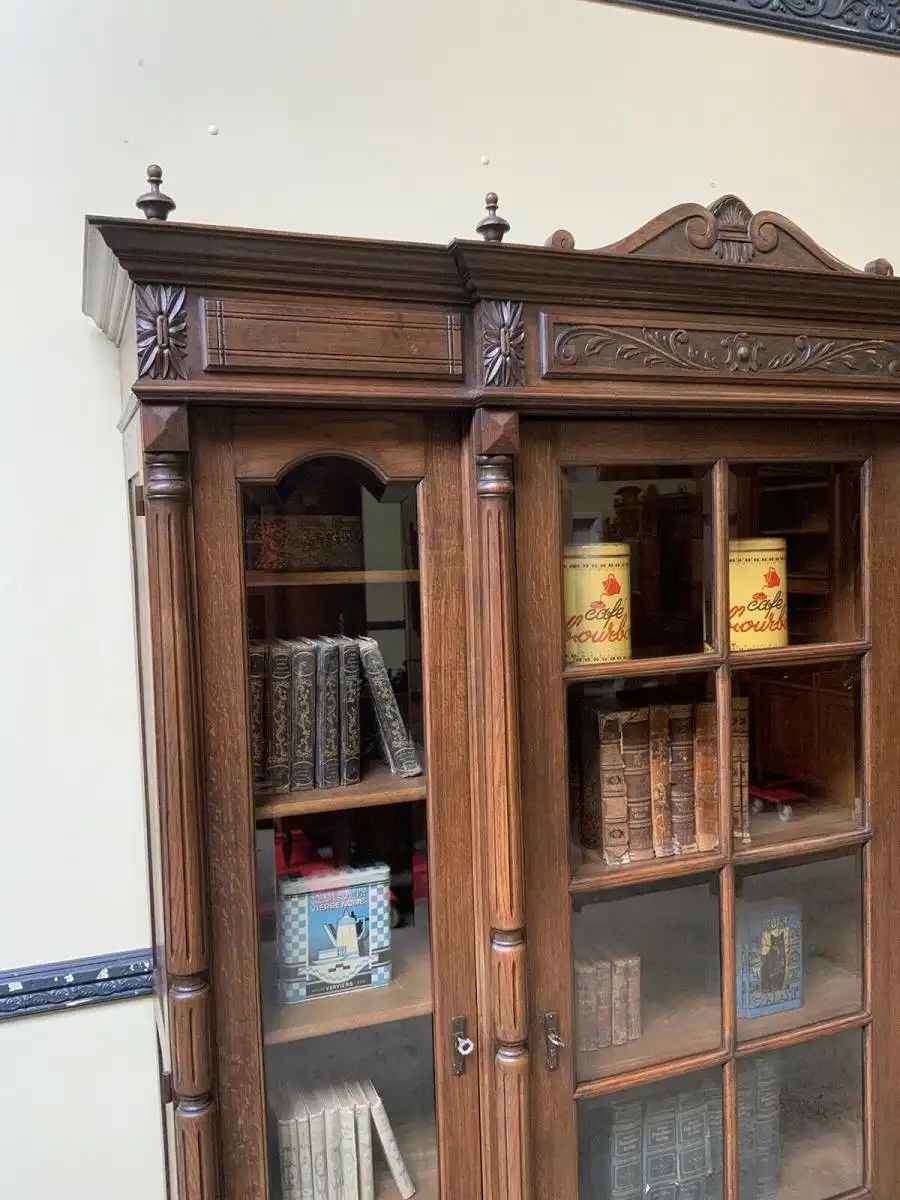 Antiker Jugendstil Bücherschrank, Vitrine, Buffet,  - Lieferung möglich! 11