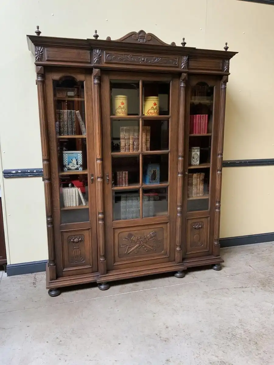 Antiker Jugendstil Bücherschrank, Vitrine, Buffet,  - Lieferung möglich! 2