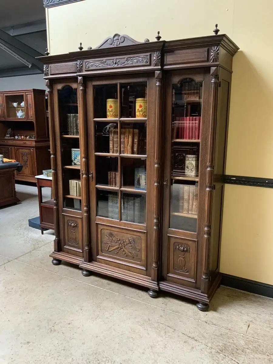 Antiker Jugendstil Bücherschrank, Vitrine, Buffet,  - Lieferung möglich! 3