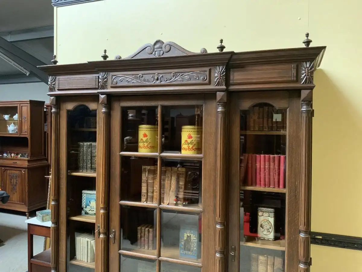 Antiker Jugendstil Bücherschrank, Vitrine, Buffet,  - Lieferung möglich! 7