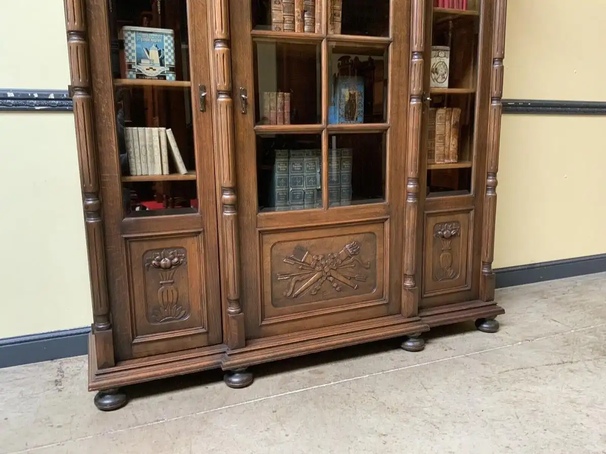 Antiker Jugendstil Bücherschrank, Vitrine, Buffet,  - Lieferung möglich! 9
