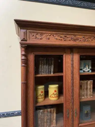 Antiker Gründerzeit Säulen Bücherschrank, Vitrine,  - Lieferung möglich!