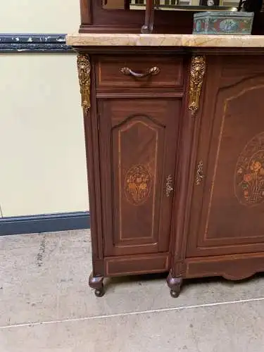 Antikes sensationelles Jugendstil Buffet mit Intarsien, - Lieferung möglich!