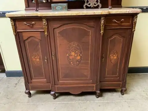 Antikes sensationelles Jugendstil Buffet mit Intarsien, - Lieferung möglich!