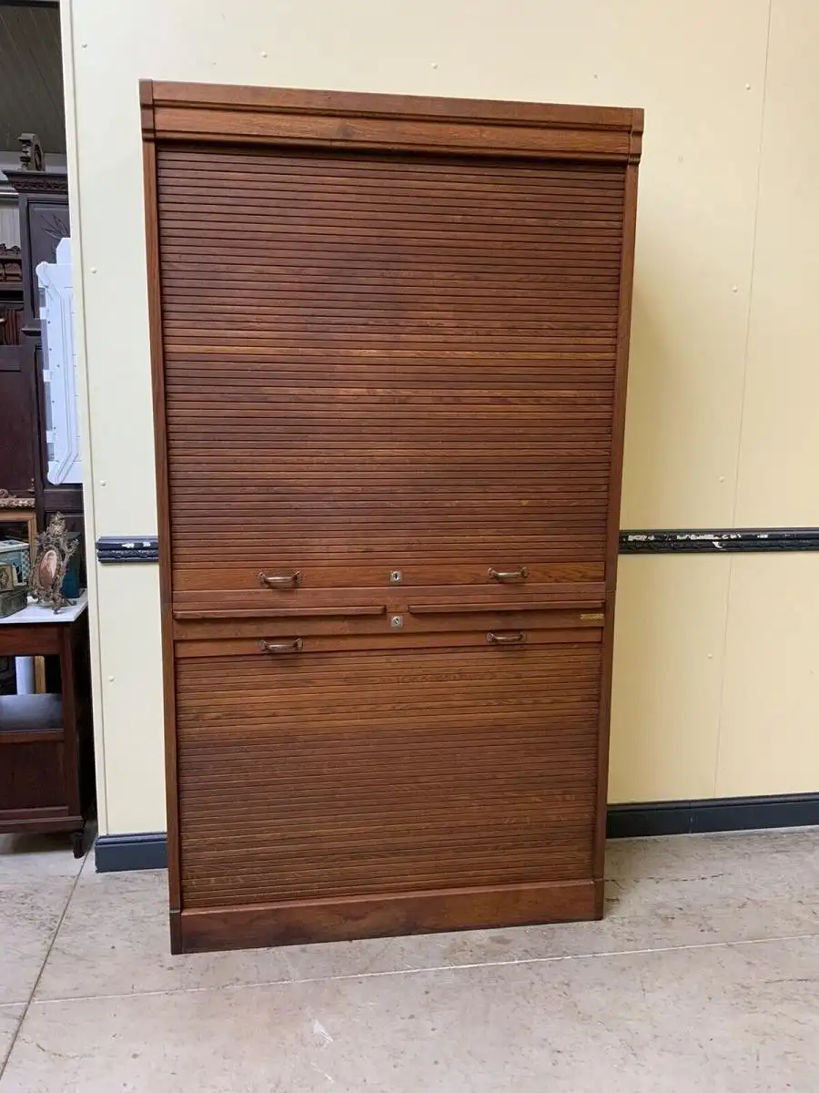 Antiker Art Deco Rolladen Archiv Schrank - Traumhaft - Lieferung möglich! 1